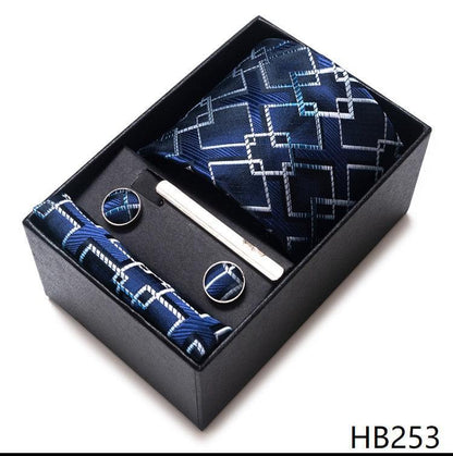 100% Silk Tie Handkerchief Cufflink Set For Men Neckties Luxurious Weddings