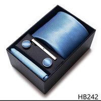 100% Silk Tie Handkerchief Cufflink Set For Men - Luxurious Weddings