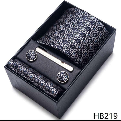 100% Silk Tie Handkerchief Cufflink Set For Men Neckties Luxurious Weddings
