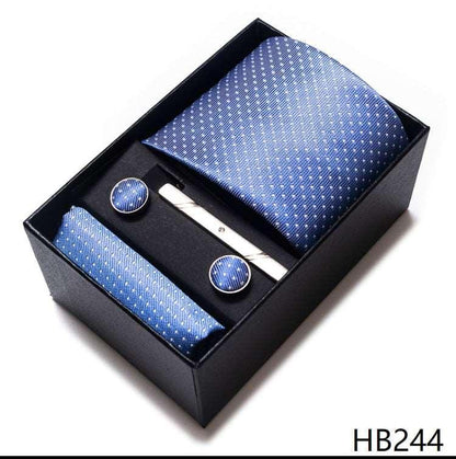 100% Silk Tie Handkerchief Cufflink Set For Men Neckties Luxurious Weddings