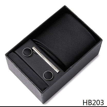 100% Silk Tie Handkerchief Cufflink Set For Men Neckties Luxurious Weddings