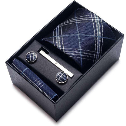 100% Silk Tie Handkerchief Cufflink Set For Men Neckties Luxurious Weddings