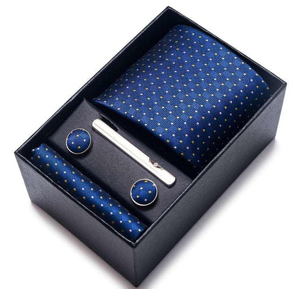 100% Silk Tie Handkerchief Cufflink Set For Men Neckties Luxurious Weddings