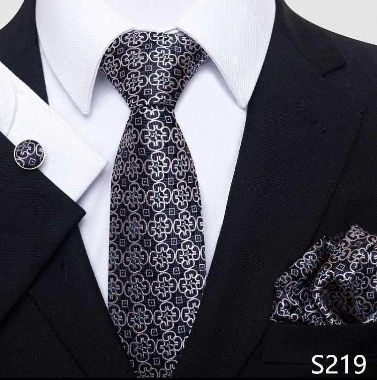 100% Silk Tie Hankie Cufflink Set - Luxurious Weddings