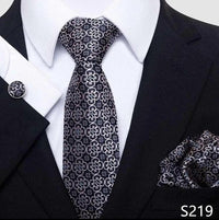 100% Silk Tie Hankie Cufflink Set - Luxurious Weddings