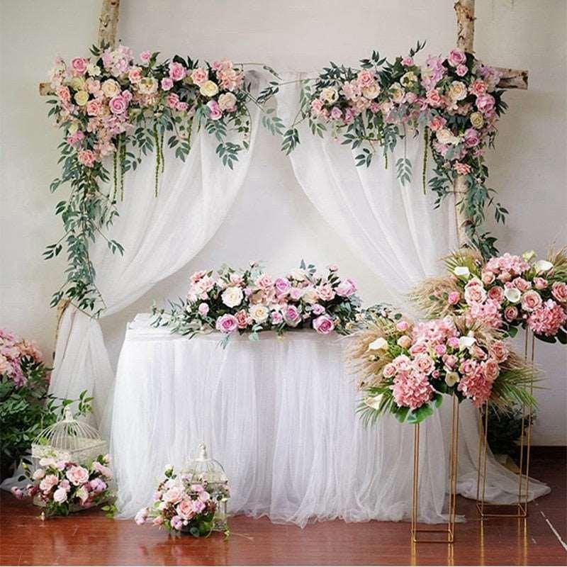 10m X 48cm Wedding Decoration Organza Crystal Sheer wedding decor Luxurious Weddings