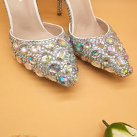 12cm/14cm Heels & Flats Crystal wedding shoes bling shoes Luxurious Weddings