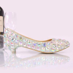 12cm/14cm Heels & Flats Crystal wedding shoes bling shoes Luxurious Weddings