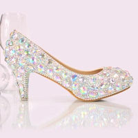 12cm/14cm Heels & Flats Crystal wedding shoes bling shoes Luxurious Weddings