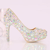 12cm/14cm Heels & Flats Crystal wedding shoes bling shoes Luxurious Weddings