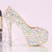 12cm/14cm Heels & Flats Crystal wedding shoes bling shoes Luxurious Weddings