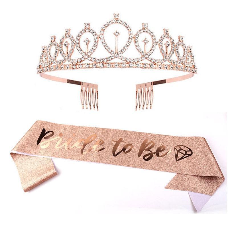 1set Rose Gold Bride to Be Satin Sash Bachelorette Party Luxurious Weddings