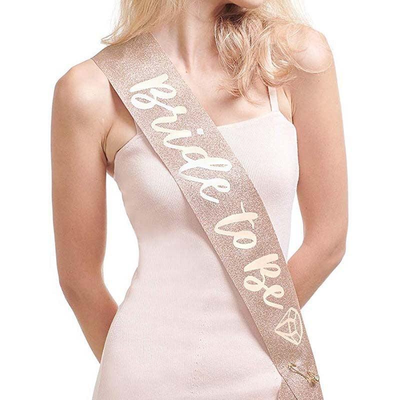 1set Rose Gold Bride to Be Satin Sash Bachelorette Party Luxurious Weddings