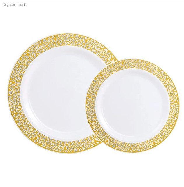 20-Piece Disposable Tableware Dinnerware Luxurious Weddings