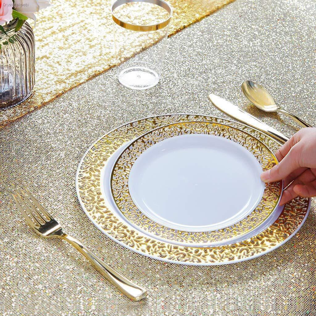 20-Piece Disposable Tableware Dinnerware Luxurious Weddings
