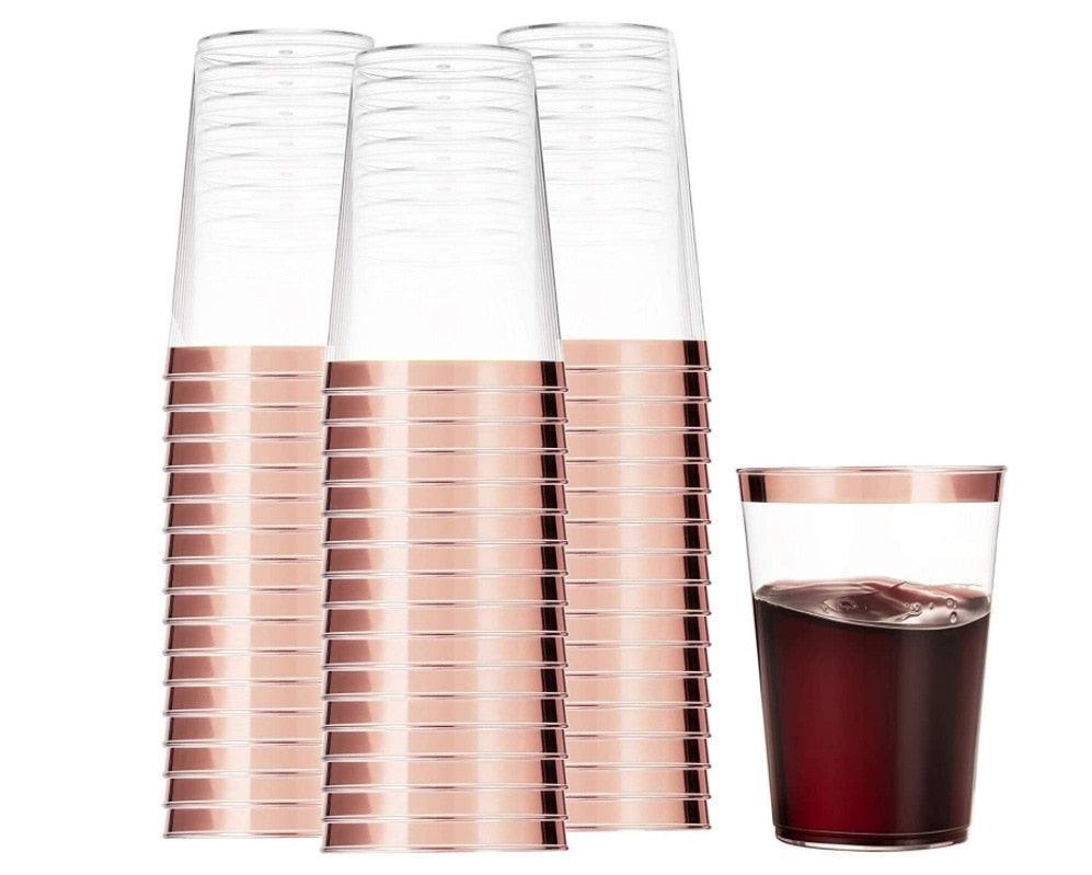 20/50/100pcs Golden Plastic Cup 9 oz Disposable Cup 0 Luxurious Weddings