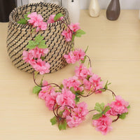 230cm Pink Cherry Blossom Silk Artificial Vine Artificial Flowers Luxurious Weddings