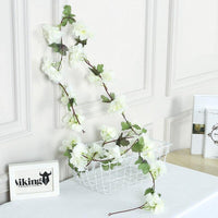 230cm Pink Cherry Blossom Silk Artificial Vine Artificial Flowers Luxurious Weddings