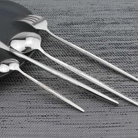 24Pcs Black Handle Golden Cutlery Set Knife Set Luxurious Weddings