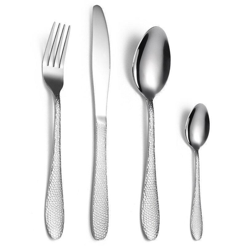 24Pcs/set Luxury Gold Stainless Steel Cutlery Set Gifts for her Luxurious Weddings