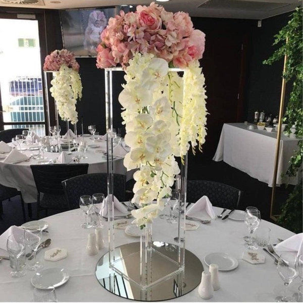 2/5/10 pcs Acylic Floor Vase Clear Flower Centerpiece - Luxurious Weddings