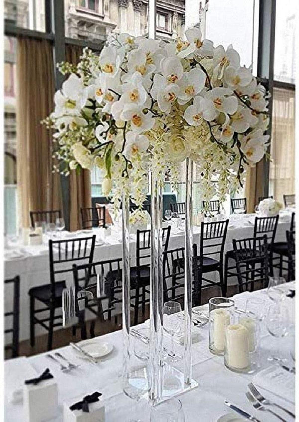 2/5/10 pcs Acylic Floor Vase Clear Flower Centerpiece - Luxurious Weddings