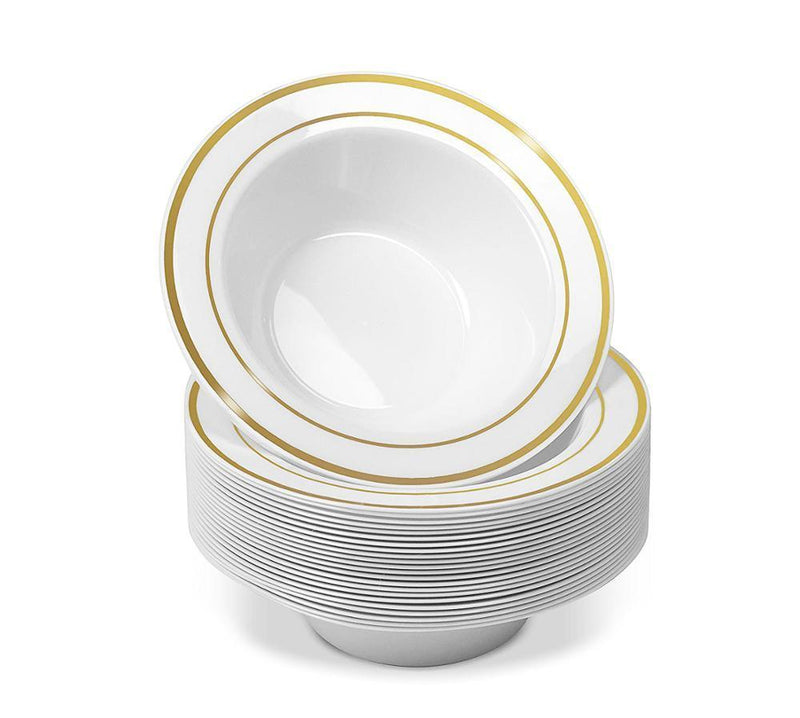 25pcs Disposable Plastic Bowls Disposable Tableware Luxurious Weddings