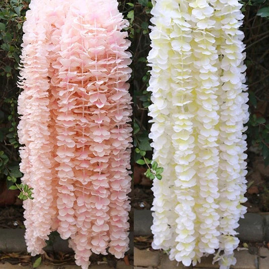 2pcs Wisteria Garland Artificial Silk Flower Vine Artificial Flowers Luxurious Weddings