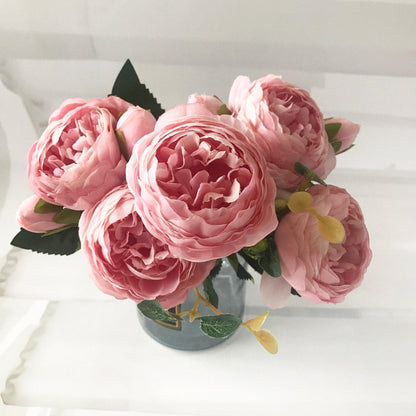 30cm Rose Pink Silk Peonies Artificial Flowers Luxurious Weddings