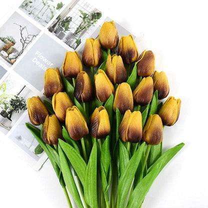 35 cm Tulip Flower Artificial Tulip Bouquet 10/5Pcs Artificial Lillies Luxurious Weddings