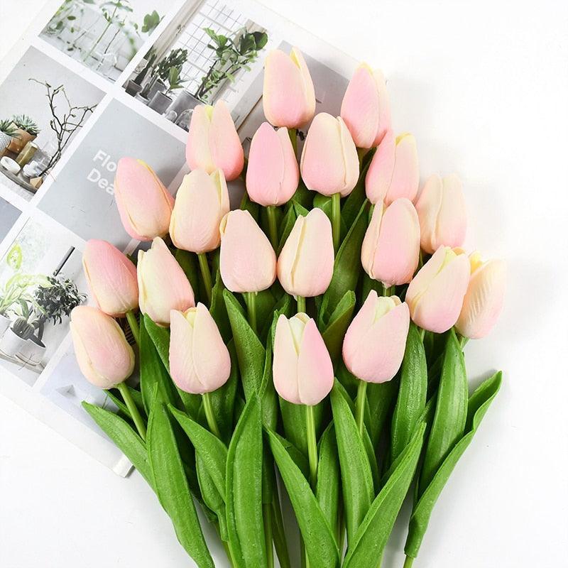 35 cm Tulip Flower Artificial Tulip Bouquet 10/5Pcs Artificial Lillies Luxurious Weddings
