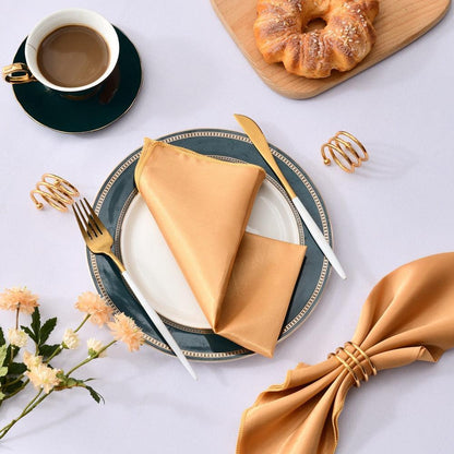 50 Pcs Satin Table Napkins 12x12inches Square Dinner Napkins Napkins Luxurious Weddings