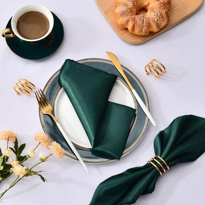 50 Pcs Satin Table Napkins 12x12inches Square Dinner Napkins Napkins Luxurious Weddings