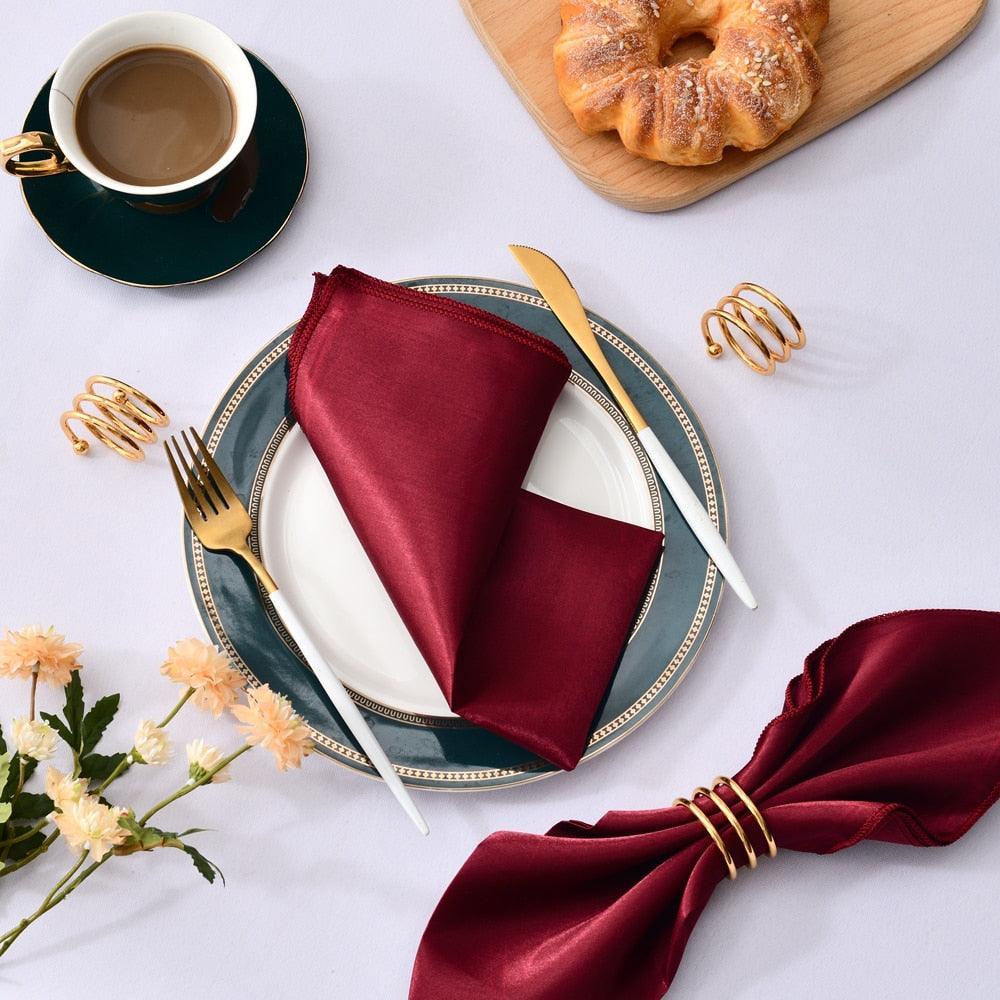 50 Pcs Satin Table Napkins 12x12inches Square Dinner Napkins Napkins Luxurious Weddings