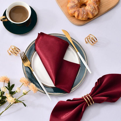 50 Pcs Satin Table Napkins 12x12inches Square Dinner Napkins Napkins Luxurious Weddings