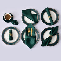 50 Pcs Satin Table Napkins 12x12inches Square Dinner Napkins Napkins Luxurious Weddings