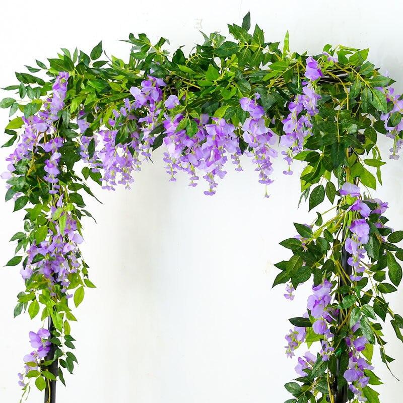 Artificial Flowers Vine Garland Wisteria Silk Hanging Flowers Artificial Flowers Luxurious Weddings