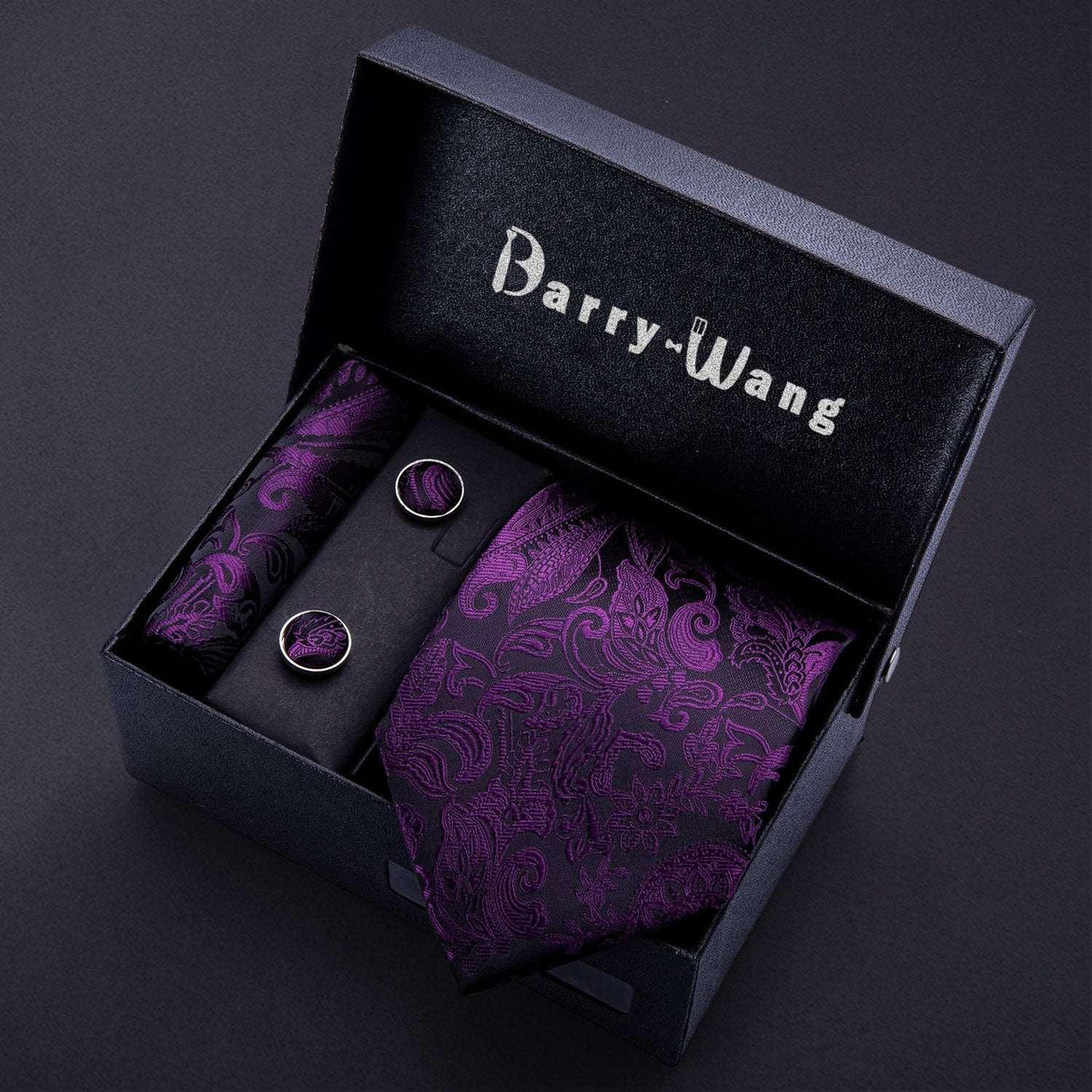 Barry.Wang Luxury Designer Gold Neck Tie Set - Luxurious Weddings