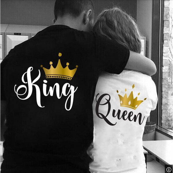 King Queen Printing Lover Couples Tee Shirt By Luxurious Luxurious Weddings