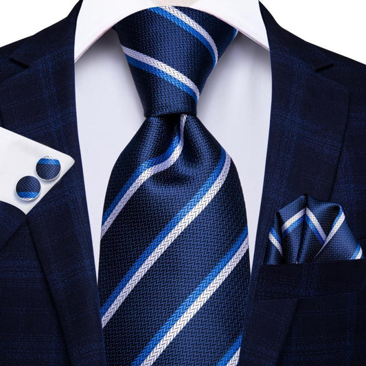Black Red Striped Silk Wedding Tie For Men Neckties Luxurious Weddings
