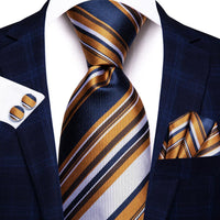 Black Red Striped Silk Wedding Tie For Men Handky Cufflink Gift Men Necktie Fashion Business Party Dropshiping Hi-Tie Designer - Luxurious Weddings