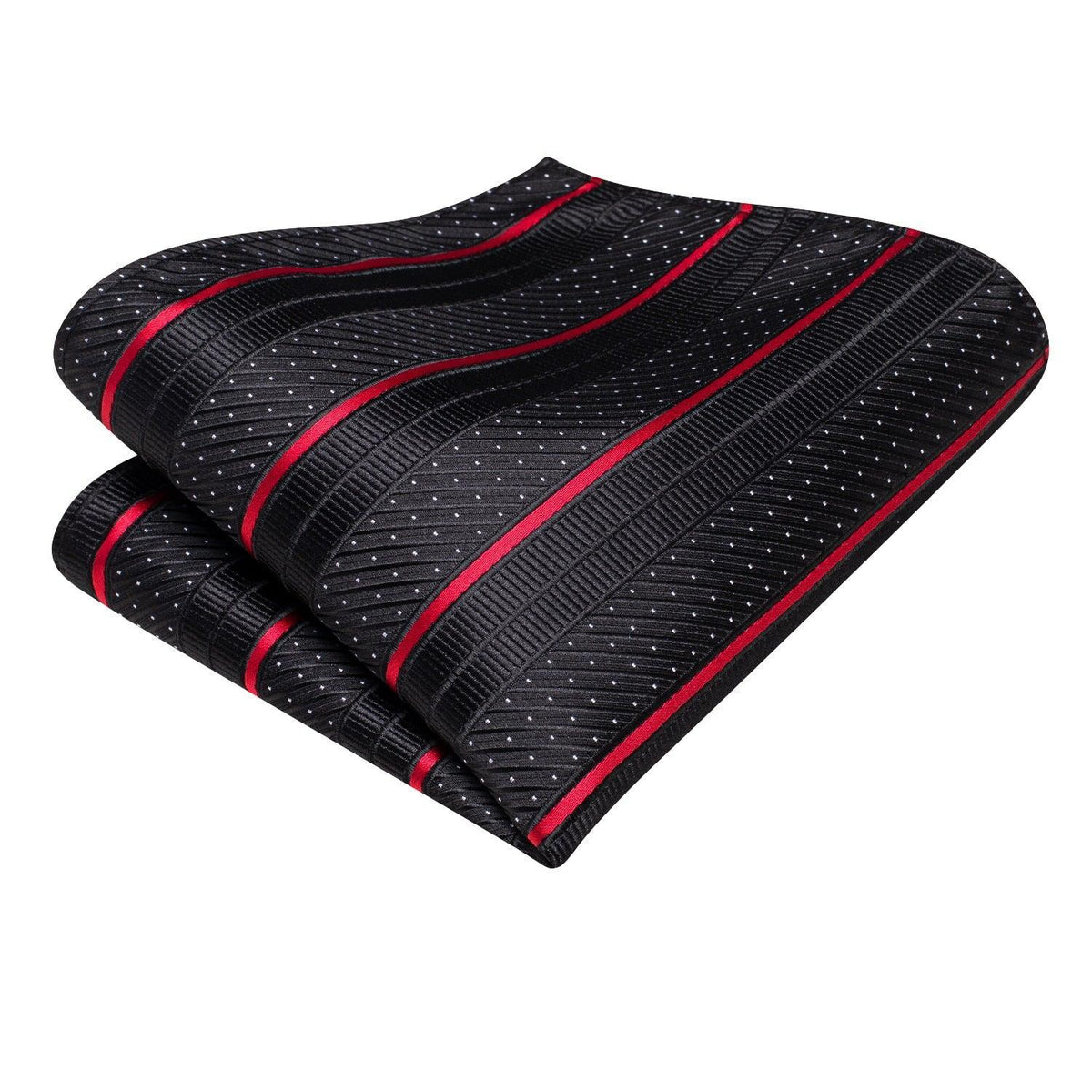 Black Red Striped Silk Wedding Tie For Men Handky Cufflink Gift Men Necktie Fashion Business Party Dropshiping Hi-Tie Designer - Luxurious Weddings