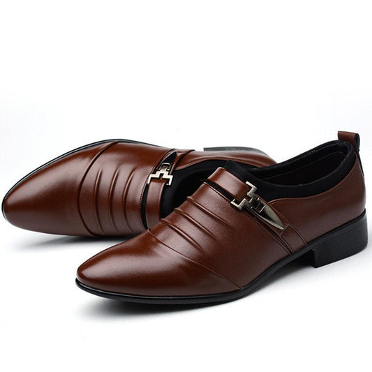 Classic Mens Formal Dress Shoes Black Leather Mens Shoes Luxurious Weddings