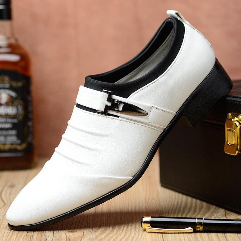 Classic Mens Formal Dress Shoes Black Leather Mens Shoes Luxurious Weddings