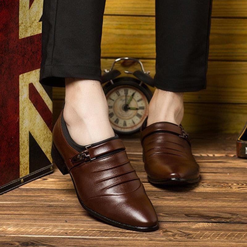 Classic Mens Formal Dress Shoes Black Leather Mens Shoes Luxurious Weddings