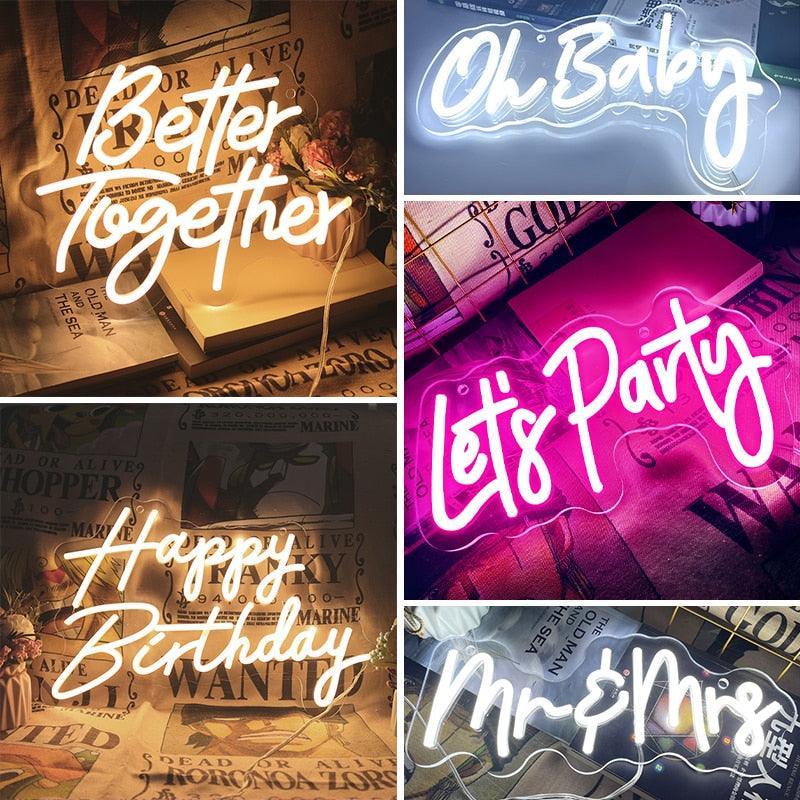 Custom Neon Light Sign Led Letter Large Weddings Neon Signs Luxurious Weddings