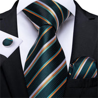 Designer Silk Necktie Hanky & Cufflink Set - Luxurious Weddings