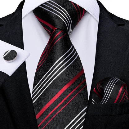 Designer Silk Necktie Hanky & Cufflink Set Groomsmen Accessories Luxurious Weddings