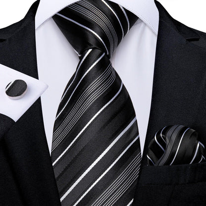 Designer Silk Necktie Hanky & Cufflink Set Groomsmen Accessories Luxurious Weddings
