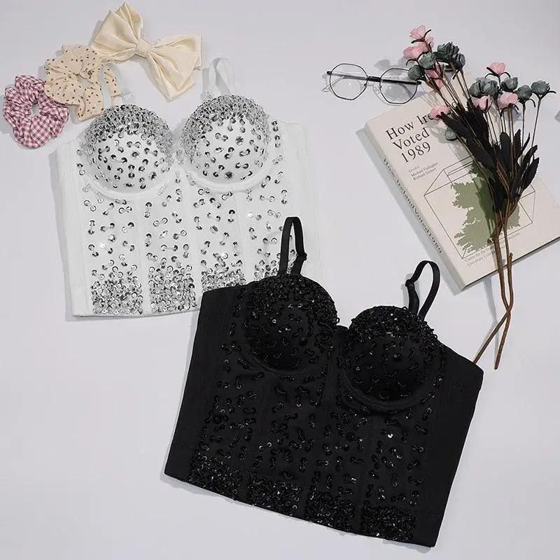Diamante Sequined Bustier Bustier Luxurious Weddings